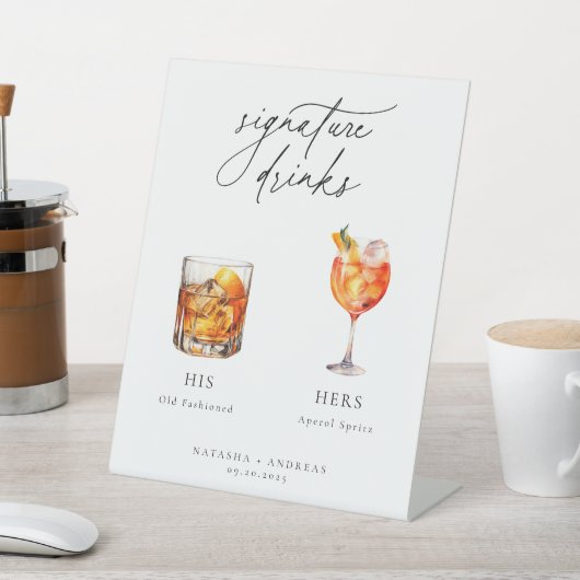 Hedendaagse cocktails Signature Drinken Reclamebord Met Voetstuk (Insitu)