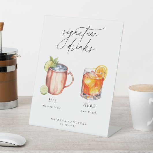 Hedendaagse cocktails Signature Drinken Reclamebord Met Voetstuk (Insitu)