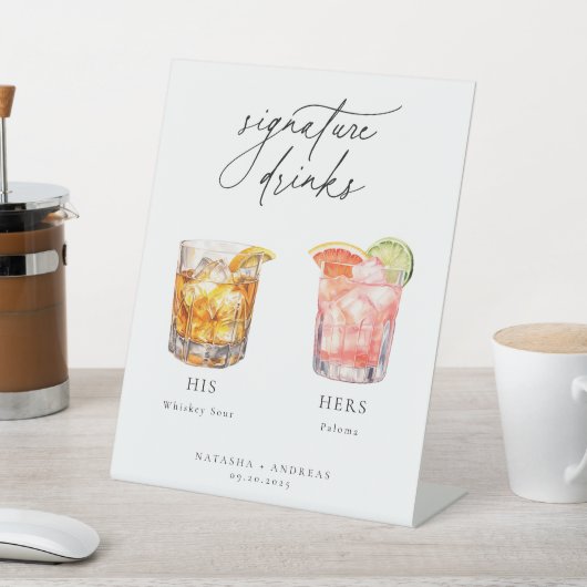 Hedendaagse cocktails Signature Drinken Reclamebord Met Voetstuk (Insitu)