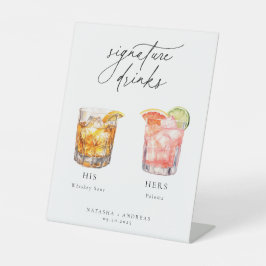 Hedendaagse cocktails Signature Drinken Reclamebord Met Voetstuk