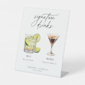 Hedendaagse cocktails Signature Drinken Reclamebord Met Voetstuk (Voorkant)