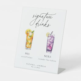 Hedendaagse cocktails Signature Drinken Reclamebord Met Voetstuk
