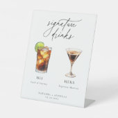 Hedendaagse cocktails Signature Drinken Reclamebord Met Voetstuk (Voorkant)