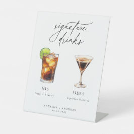 Hedendaagse cocktails Signature Drinken Reclamebord Met Voetstuk