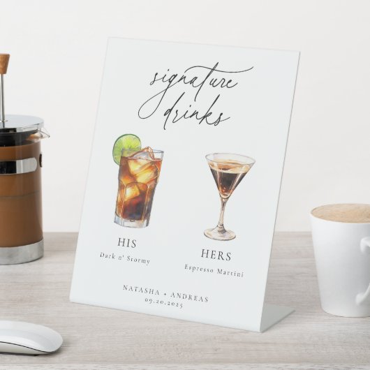 Hedendaagse cocktails Signature Drinken Reclamebord Met Voetstuk (Insitu)