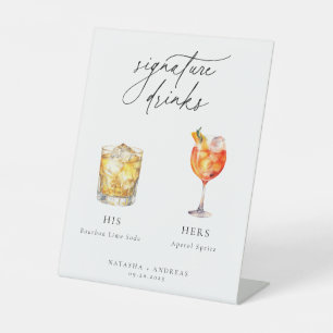 Hedendaagse cocktails Signature Drinken Reclamebord Met Voetstuk