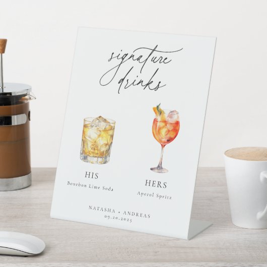 Hedendaagse cocktails Signature Drinken Reclamebord Met Voetstuk (Insitu)