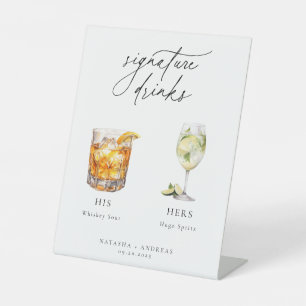 Hedendaagse cocktails Signature Drinken Reclamebord Met Voetstuk