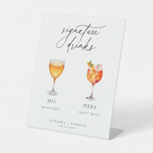 Hedendaagse cocktails Signature Drinken Reclamebord Met Voetstuk