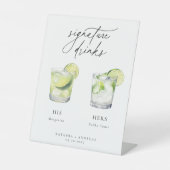 Hedendaagse cocktails Signature Drinken Reclamebord Met Voetstuk (Voorkant)