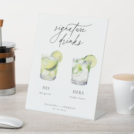 Hedendaagse cocktails Signature Drinken Reclamebord Met Voetstuk (Insitu)