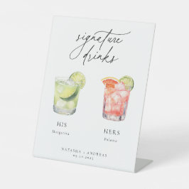 Hedendaagse cocktails Signature Drinken Reclamebord Met Voetstuk