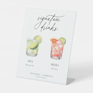 Hedendaagse cocktails Signature Drinken Reclamebord Met Voetstuk