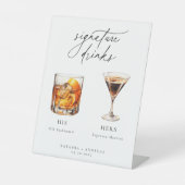 Hedendaagse cocktails Signature Drinken Reclamebord Met Voetstuk (Voorkant)