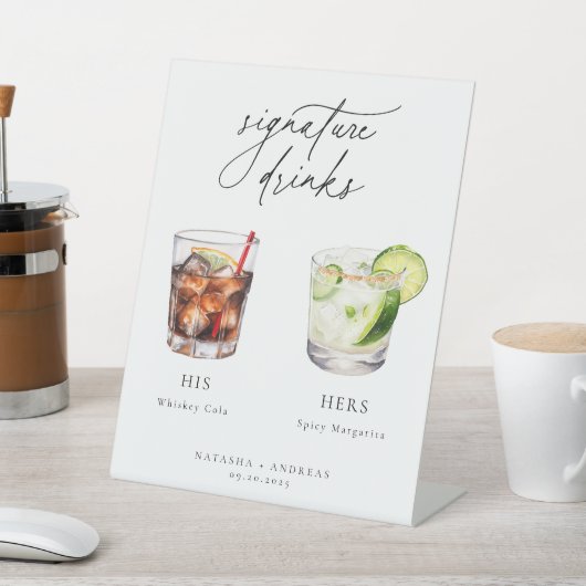 Hedendaagse cocktails Signature Drinken Reclamebord Met Voetstuk (Insitu)