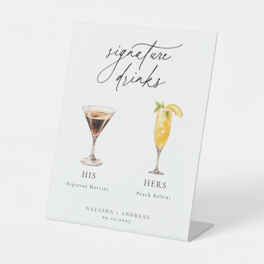 Hedendaagse cocktails Signature Drinken Reclamebord Met Voetstuk (Voorkant)