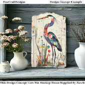 Hedendaagse Collage Paper Heron BU9 Decoupage Tissuepapier