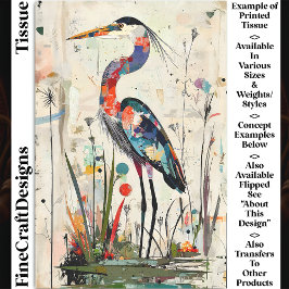 Hedendaagse Collage Paper Heron BU9 Decoupage Tissuepapier