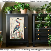 Hedendaagse Collage Paper Heron BU9R Decoupage Tissuepapier