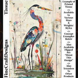 Hedendaagse Collage Paper Heron BU9R Decoupage Tissuepapier