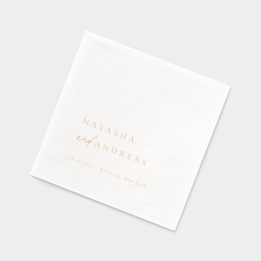 Hedendaagse conservatieve minimalistische bruiloft folie servetten (Links)