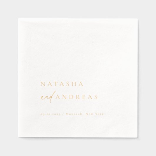 Hedendaagse conservatieve minimalistische bruiloft folie servetten (Voorkant)