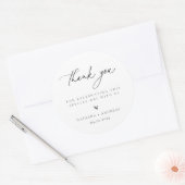 Hedendaagse conservatieve minimalistische bruiloft ronde sticker (Envelop)