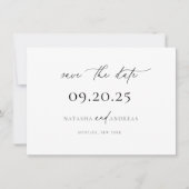 Hedendaagse conservatieve minimalistische bruiloft save the date (Voorkant)