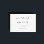 Hedendaagse conservatieve minimalistische bruiloft save the date<br><div class="desc">De moderne Chic Minimalist,  bruiloft bewaart de datumkaart. Zwarte typografie met bijbehorende zwarte en witte achtergrondkleuren.</div>