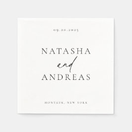 Hedendaagse conservatieve minimalistische bruiloft servet