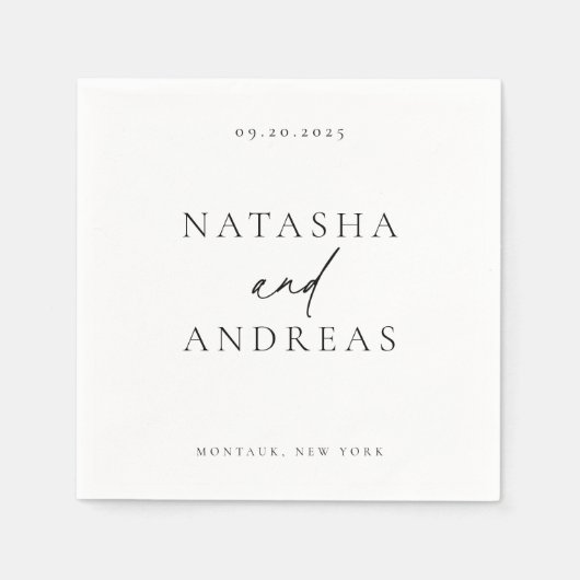 Hedendaagse conservatieve minimalistische bruiloft servet (Voorkant)