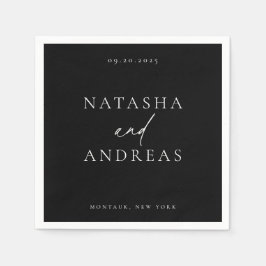 Hedendaagse conservatieve minimalistische bruiloft servet