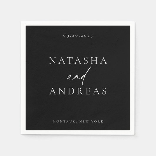 Hedendaagse conservatieve minimalistische bruiloft servet (Voorkant)