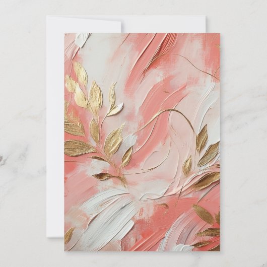 Hedendaagse Coral Elegance Commitment Ceremonie Kaart (Achterkant)