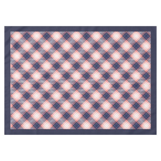 Hedendaagse Coral Navy tafelkleed Slank en vet (Voorkant (Horizontaal))