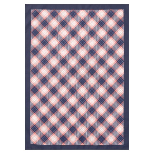 Hedendaagse Coral Navy tafelkleed Slank en vet (Voorkant)