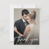 Hedendaagse Custom 2 bruiloft foto's Eenvoudig Bedankkaart (Voorkant)