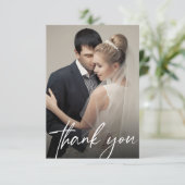 Hedendaagse Custom 2 bruiloft foto's Eenvoudig Bedankkaart (Staand voorkant)