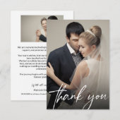 Hedendaagse Custom 2 bruiloft foto's Eenvoudig Bedankkaart (Voorkant / Achterkant)