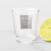 Hedendaagse dank u bruiloft gunst shot glas (Achterkant)