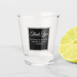Hedendaagse dank u bruiloft gunst shot glas