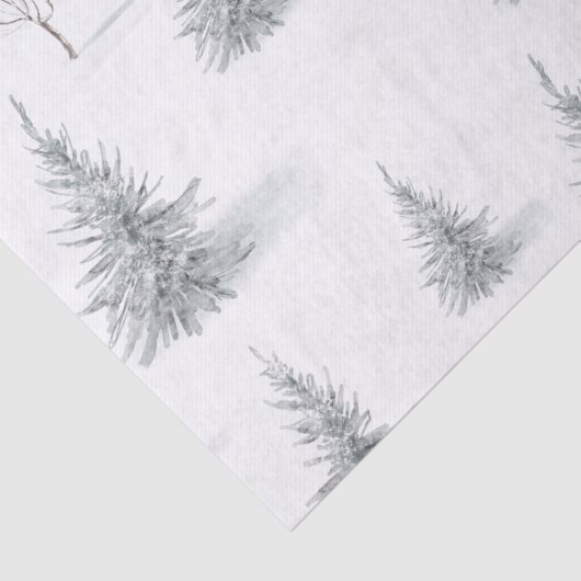 Hedendaagse dennenbomen bos kerstwinter tissuepapier (Detail)