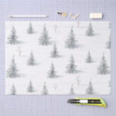 Hedendaagse dennenbomen bos kerstwinter tissuepapier (Craft)