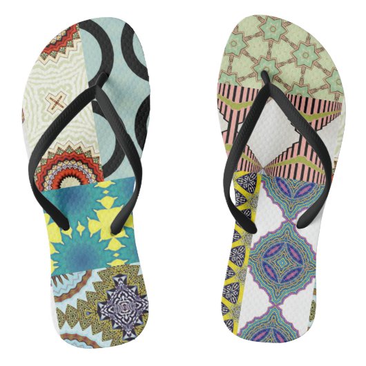 HEDENDAAGSE DESIGNER COLLAGE TEENSLIPPERS (Voetbed)