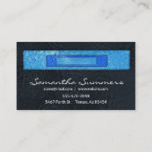 Hedendaagse Dichroïsche Glasmozaïek Kunst Zwart Bl Visitekaartje (Achterkant)