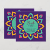 Hedendaagse Diwali Deepa Rangoli Kaart (Voorkant / Achterkant)