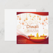 Hedendaagse Diwali Hanging Diyas Kaart (Voorkant / Achterkant)