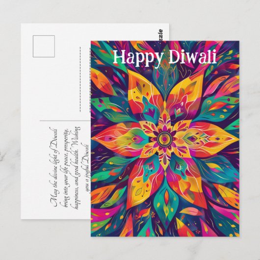 Hedendaagse Diwali levendige kleuren Briefkaart (Voorkant / Achterkant)