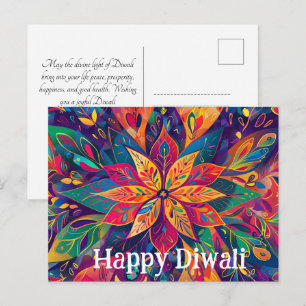 Hedendaagse Diwali levendige kleuren Briefkaart