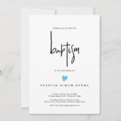 Hedendaagse doop Tiny Blue Heart Baby Boy Kaart (Voorkant)